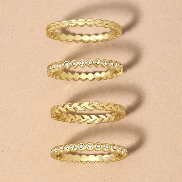 Gorjana Mini Stackable Ring Set - Gold - Size 7 - Picture 5 of 7